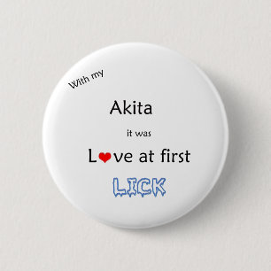 Akita-Liebe beim ersten Lick-Button Button