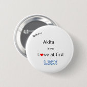 Akita-Liebe beim ersten Lick-Button Button (Vorne & Hinten)