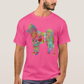 Akita Liebe - ein heller und farbenfroher Wasserfa T-Shirt