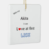 Akita Liebe Lick Keramikornament (Rechts)