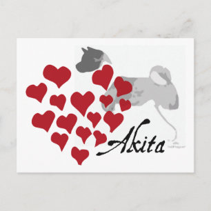 Akita Liebe Postcard Postkarte