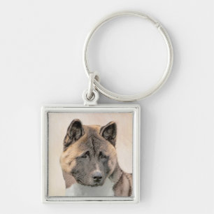 Akita-Malerei - Süße originale Hundekunst Schlüsselanhänger