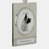 Akita Mama 2 Banner-Ornament Silber (Rechts)