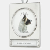 Akita Mama 2 Banner-Ornament Silber (Links)