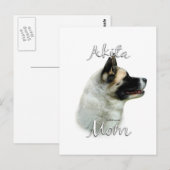 Akita Mama 2 Postkarte (Vorne/Hinten)