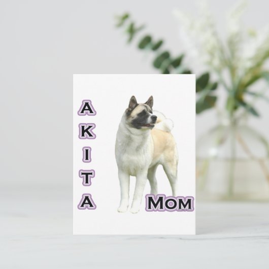 Akita Mama 4 Postkarte (Stehend Vorderseite)