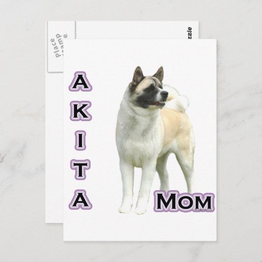 Akita Mama 4 Postkarte (Vorne/Hinten)