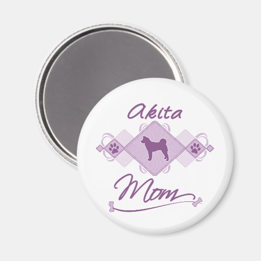 Akita Mama Magnet (Vorderseite/Rückseite)