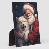 Akita mit dem Weihnachtsmann Weihnachten Fotoplatte (Seite)