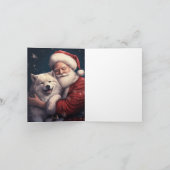 Akita mit dem Weihnachtsmann Weihnachten Karte (Innenseite)