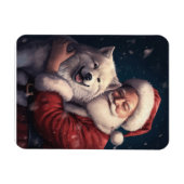 Akita mit dem Weihnachtsmann Weihnachten Magnet (Horizontal)