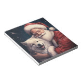 Akita mit dem Weihnachtsmann Weihnachten Notizblock (angewinkelt)