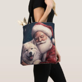 Akita mit dem Weihnachtsmann Weihnachten Tasche (Von Nahem)