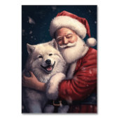 Akita mit dem Weihnachtsmann Weihnachten Tischnummer (Rückseite)