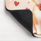 Akita mit Rose - Valentinstag Mousepad (Ecke)