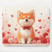Akita mit Rose - Valentinstag Mousepad (Vorne)