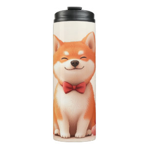 Akita mit Rosen - Valentinstag Thermosbecher
