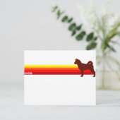 Akita mit Streifen Postkarte (Stehend Vorderseite)
