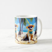 Akita on Beach, Sommergeschenk für Hundefreunde Ge Kaffeetasse (VorderseiteRechts)