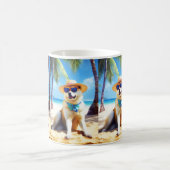 Akita on Beach, Sommergeschenk für Hundefreunde Ge Kaffeetasse (Mittel)