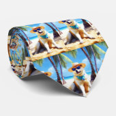 Akita on Beach, Sommergeschenk für Hundefreunde Ge Krawatte (Gerollt)