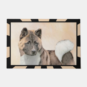 Akita Painting - Niedliche Hundekunst Fußmatte