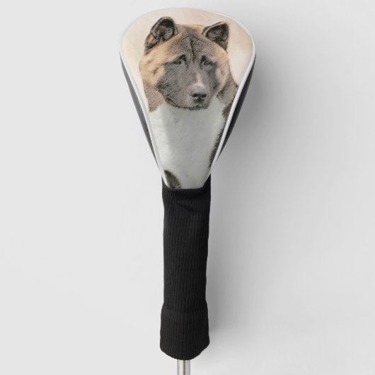 Akita Painting - Niedliche Hundekunst Golf Headcover (Vorderseite)