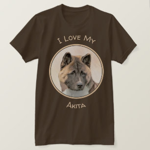 Akita Painting - Niedliche Hundekunst T-Shirt