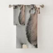 Akita Painting - Niedliche Original Hunde Kunst Badhandtuch Set (Insitu)
