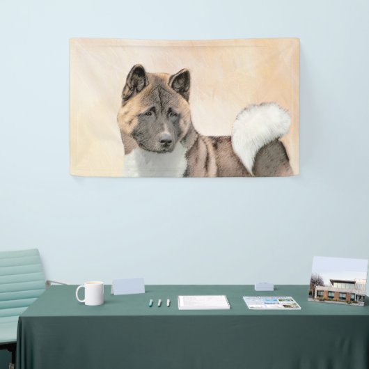 Akita Painting - Niedliche Original Hunde Kunst Banner (Messeveranstaltung)