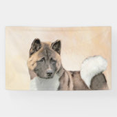 Akita Painting - Niedliche Original Hunde Kunst Banner (Horizontal)