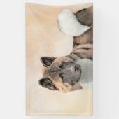 Akita Painting - Niedliche Original Hunde Kunst Banner (Vertikal)
