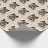 Akita Painting - Niedliche Original Hunde Kunst Geschenkpapier (Ecke)