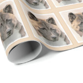 Akita Painting - Niedliche Original Hunde Kunst Geschenkpapier (Rolleneckpunkt)