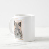Akita Painting - Niedliche Original Hunde Kunst Kaffeetasse (Vorderseite Links)