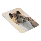Akita Painting - Niedliche Original Hunde Kunst Magnet (Rechte Seite)