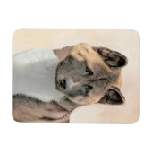 Akita Painting - Niedliche Original Hunde Kunst Magnet (Horizontal)