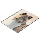 Akita Painting - Niedliche Original Hunde Kunst Notizblock (Linke Seite)