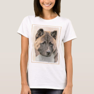 Akita Painting - Niedliche Original Hunde Kunst T-Shirt