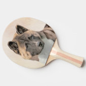 Akita Painting - Niedliche Original Hunde Kunst Tischtennis Schläger (Seitenansicht)