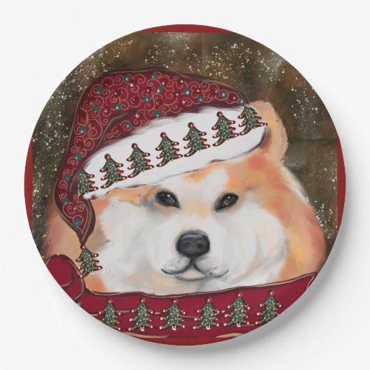 Akita Pappteller (Vorderseite)