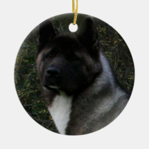 Akita Pinto schwarze Maske Keramik Ornament