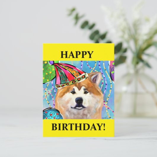 AKITA POSTKARTE (Stehend Vorderseite)