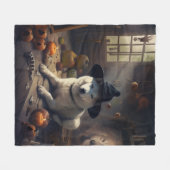 Akita Pumpkins Halloween Beängstigend Fleecedecke (Vorderseite (Horizontal))