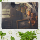 Akita Pumpkins Halloween Beängstigend Geschirrtuch (Gefaltet)