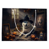 Akita Pumpkins Halloween Beängstigend Große Geschenktüte (Rückseite)