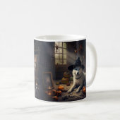 Akita Pumpkins Halloween Beängstigend Kaffeetasse (VorderseiteRechts)
