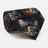 Akita Pumpkins Halloween Beängstigend Krawatte (Gerollt)