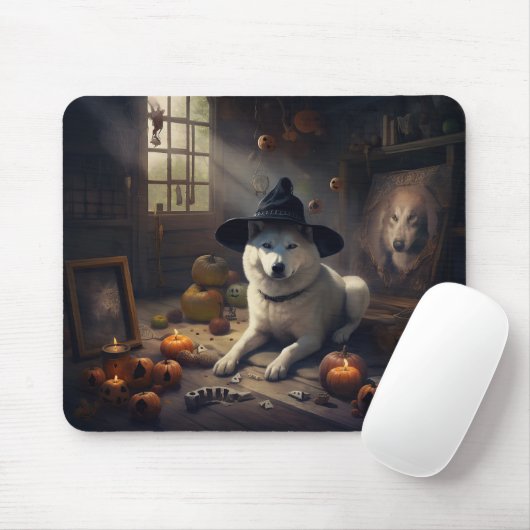Akita Pumpkins Halloween Beängstigend Mousepad (Mit Mouse)