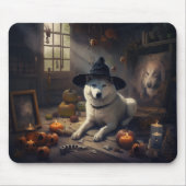 Akita Pumpkins Halloween Beängstigend Mousepad (Vorne)